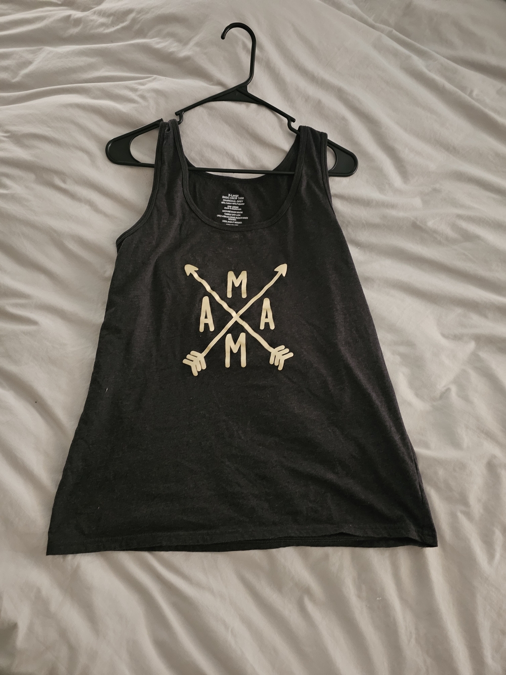 Charcoal Graphic Tank Top with Arrow Mama Design